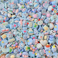 100pcs Cute Slime Charms Mixed Set Resin Flatback for DIY Craft Making and Ornament Scrapbooking Beads Assorted Candy Fruit Cake Resin Ornament Kit Making Supplies
