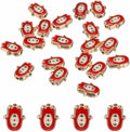 MECCANIXITY 20 Pcs Hand Evil Eye Beads Colorful Flat Loose Spacer Evil Eye Charms for DIY Bracelet Earrings Necklace Crafts Jewelry Making, Red