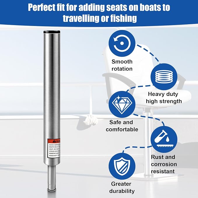 3/4" Boat Seat Pin Post, 1.5-Inch Diameter Marine Aluminum Alloy Pedestal Base - Image 4