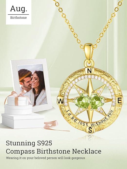 Valentine's Day Gifts for Wife 925 Sterling Silver Double Birthstone Pendant Necklaces I Love You for Always and Forever Necklace Anniversary Birthday Gifts for Wife Girlfriend Mom Her