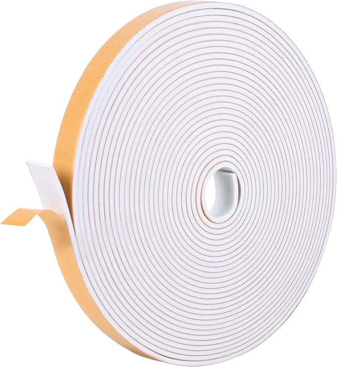 Kikerike Self Adhesive Foam Tape Weatherstrip 1in x 1/8in x 40Ft High Density by Kikerike