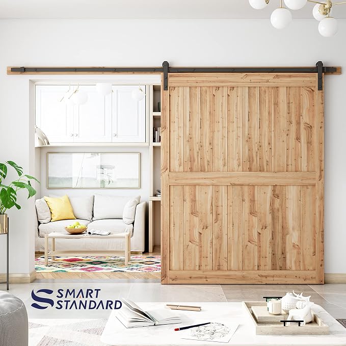 SMARTSTANDARD 11ft Sliding Barn Door Hardware kit, Fit 60-66" W Doorpanel | - Image 6