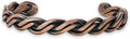 Handmade Elegant Copper Bracelet for Women and Men-Pure Copper Bracelet for Pain Relief and Stress Relief-Adjustable, Thickest, Twisted Copper Wire Bracelet to Fit many Size Wrist(folded)