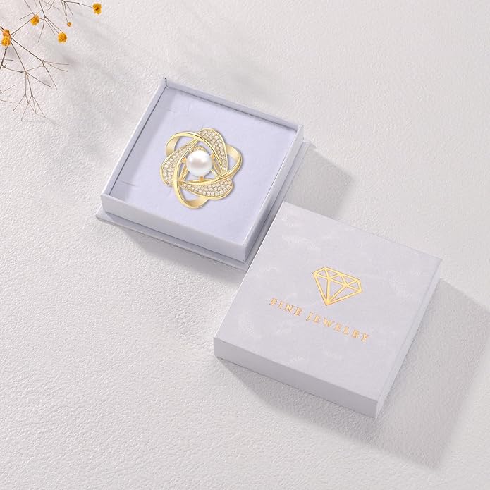 Flower Floral Brooch Pin Pearl Rhinestone Crystal Brooches Pins Scarf Brooch Clip Christmas Lapel Pin Dress Accessories for Women