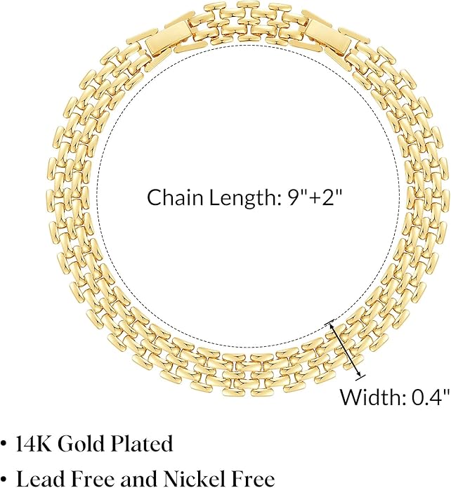 KissYan Gold Ankle Bracelets for Women, 14K Gold Anklets Chunky Cuban Link Chain Summer Beach Foot Jewelry Gifts for Women