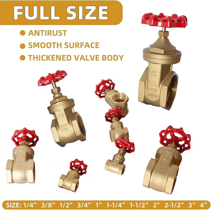 1/2" NPT Gate Valve, Heavy Duty, Female x Female Thread, DN15 | Manual Rotary - Image 7