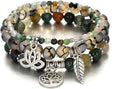 UEUC Tree of Life Yoga Healing Stone Bracelets,Multilayer Lotus Chakra Stone Reiki Bracelet Sets,Anxiety Crystal Natural Stone,for Women Stress Relief