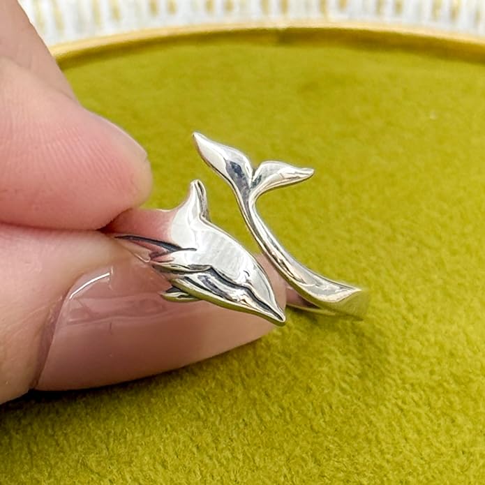 Adjustable Rings 925 Sterling Silver Jewelry Witch Hat Fox Dolphin Butterfly Dragonfly Spoon Ring Gifts for Women Men Lover Anniversary Birthday Graduation Christmas Valentine's Day Mother's Day