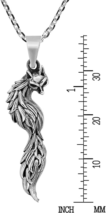 AeraVida Beautiful Mystic Fox with Tail .925 Sterling Silver Pendant on Cable Chain Necklace for Nature and Animal Inspired Fashion Accessories with a Cute and Trendy Vibe