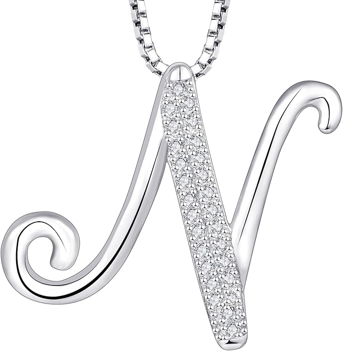 STARCHENIE Initial Necklace for Women 925 Sterling Silver Letter A-Z Pendant 26 Alphabet Jewelry
