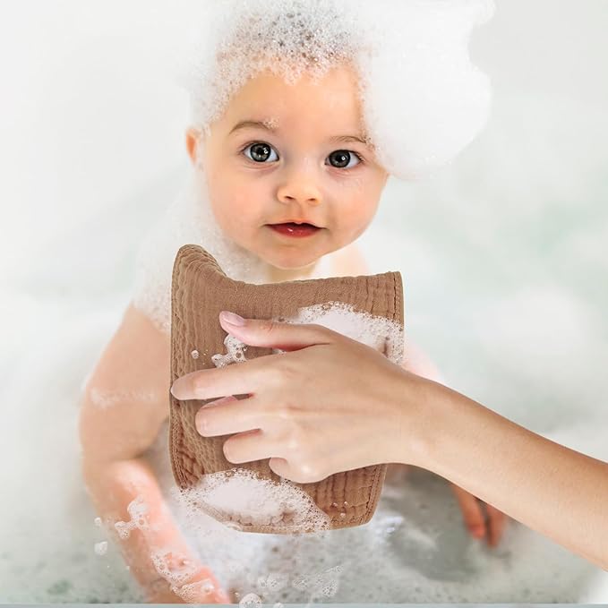 Muslin Burp Cloths 100% Cotton Baby Burp Cloths Soft, Absorbent 10x20 inches for Girls and Boys Baby Essentials