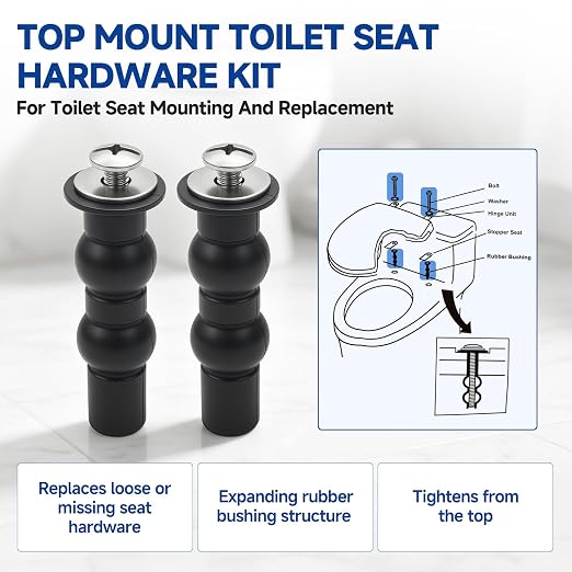 THU651 Toilet Seat Mounting Bolts Hardware Kit Compatible - Image 3