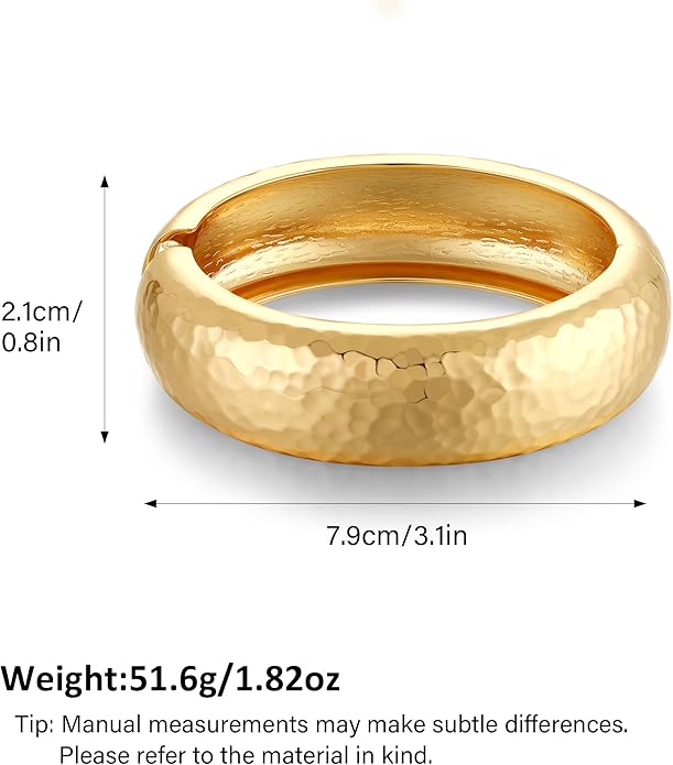 Chunky Gold Bangles Bracelet for Women Trendy Statement Bracelet Dainty Charm Gold Valentine's Day Gift Jewelry for Her