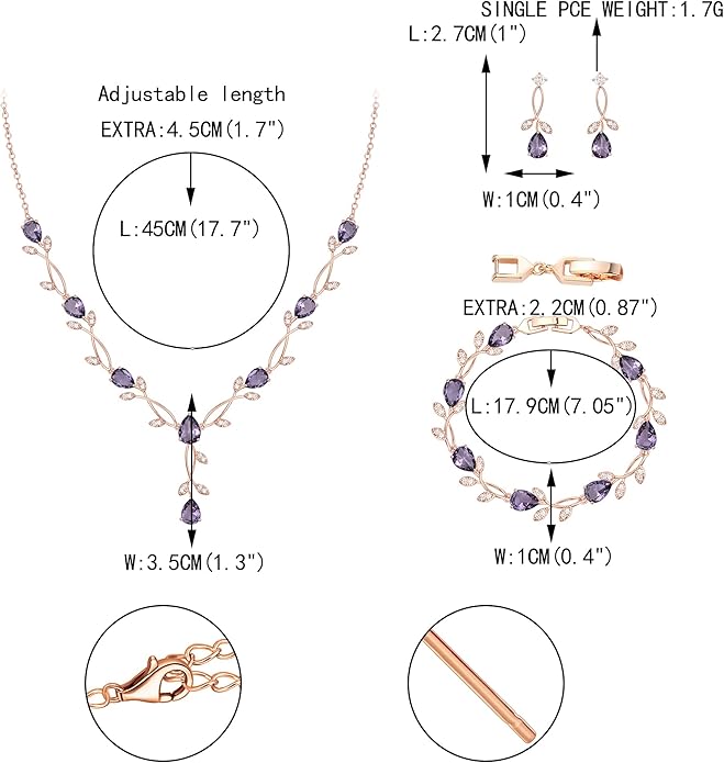 EVER FAITH Bridal Cubic Zirconia Jewelry Sets for Women, White Simulated Pearl Leaf Vine Pendant Wedding Party Necklace Earrings Set for Bridesmaid Bride