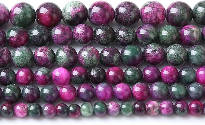 90pcs 4mm Natural Stone Tourmaline Persian Jade Beads Round Loose Beads for Jewelry Making DIY Bracelets Necklaces Crystal Energy Healing Stone Beads 15" (Tourmaline Persian Jade, 4mm)