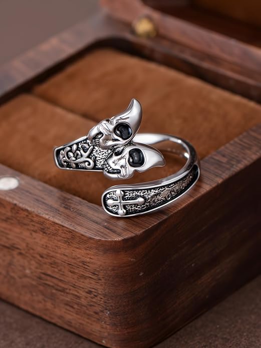 Vintage Adjustable Thumb Rings 925 Sterling Silver Sunflower/Red Cardinal/Butterfly/Turtle/Skull Ring Jewelrry for Women Men