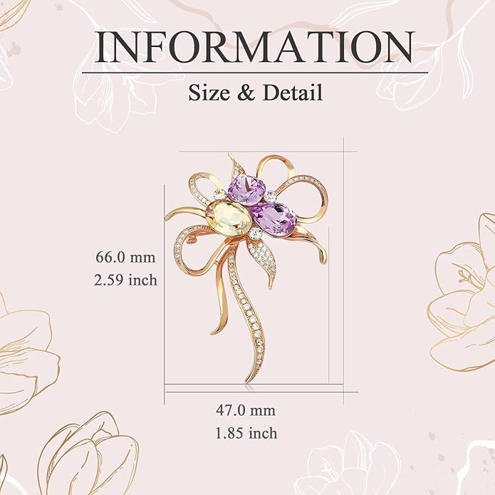 Flower Brooch for Women Rhinestone Flower Brooch Pins Floral Brooches Jewelry Gift for Mom Wife