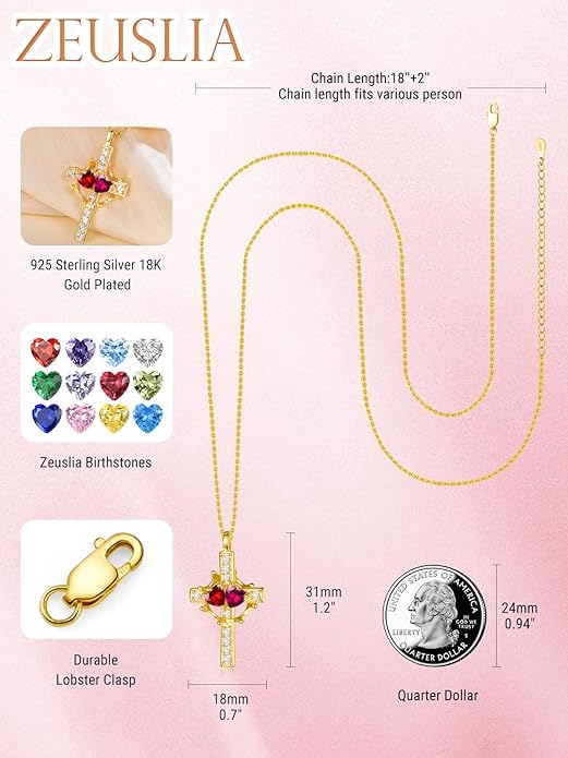 Valentine's Day Gifts for Wife 925 Sterling Silver Double Birthstone Pendant Necklaces I Love You for Always and Forever Necklace Anniversary Birthday Gifts for Wife Girlfriend Mom Her