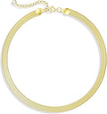 Moodear Gold Necklace for Women Trendy - Chunky Herringbone Paperclip Cuban Link Chain Choker Hypoallergenic Trendy Necklaces for Women Non Tarnish Jewelry Gifts