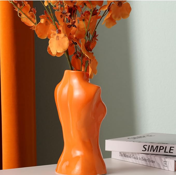 hjn Small Ceramic Vase for Flowers Modern Art Vase for Living Room/Home Decor - Image 4