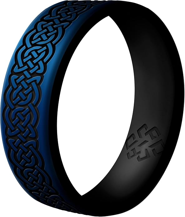 Knot Theory Celtic Butterfly Sailor Infinity Silicone Ring for Men Women - Breathable Dual Layer Comfort Fit 6mm Bandwidth
