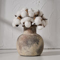 SIDUCAL Ceramic Rustic Farmhouse Vase | 6 Inch Pottery Decorative Flower by SIDUCAL
