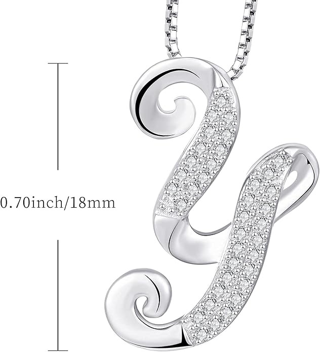 STARCHENIE Initial Necklace for Women 925 Sterling Silver Letter A-Z Pendant 26 Alphabet Jewelry