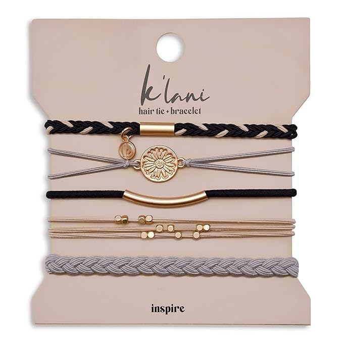 K'lani Hair Tie Bracelets for Women - Elastic Hair Bands That Double as Stylish Jewelry - Inspire - Large
