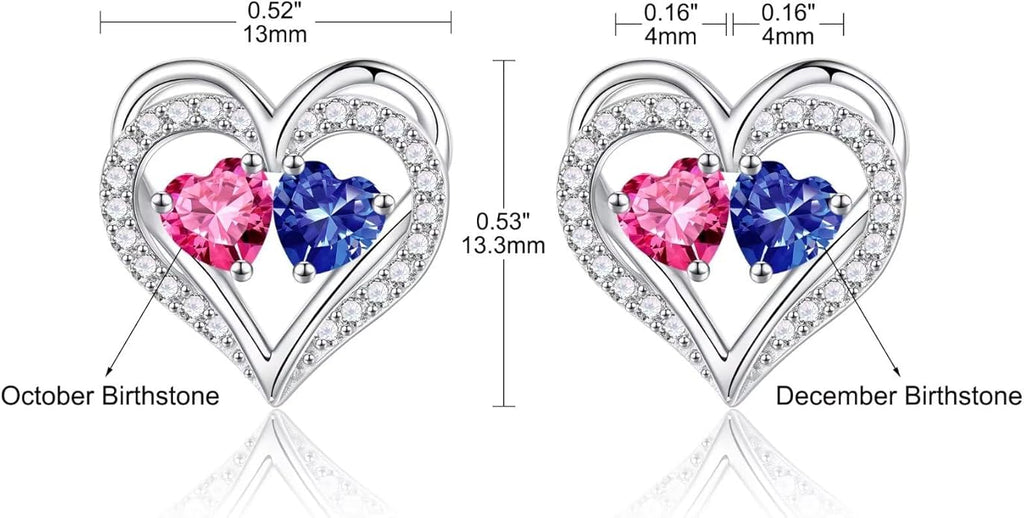 Iefil Valentines Day Gifts for Her - 925 Sterling Silver Birthstone Earrings, Anniversary Birthday Gifts for Women Wife Girlfriend Mom