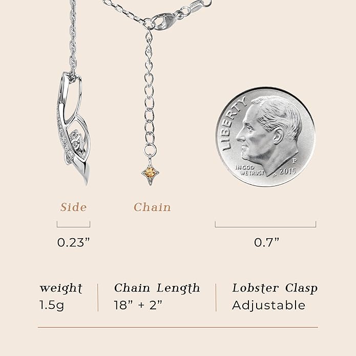 ARINZA Moissanite Necklace for Women, 1 Ct 925 Sterling Silver Dancing Diamond Pendant, 18+2 Inch Chain, Valentine’s Day Christmas Gift for Her, Wife, Mom, Anniversary, Birthday