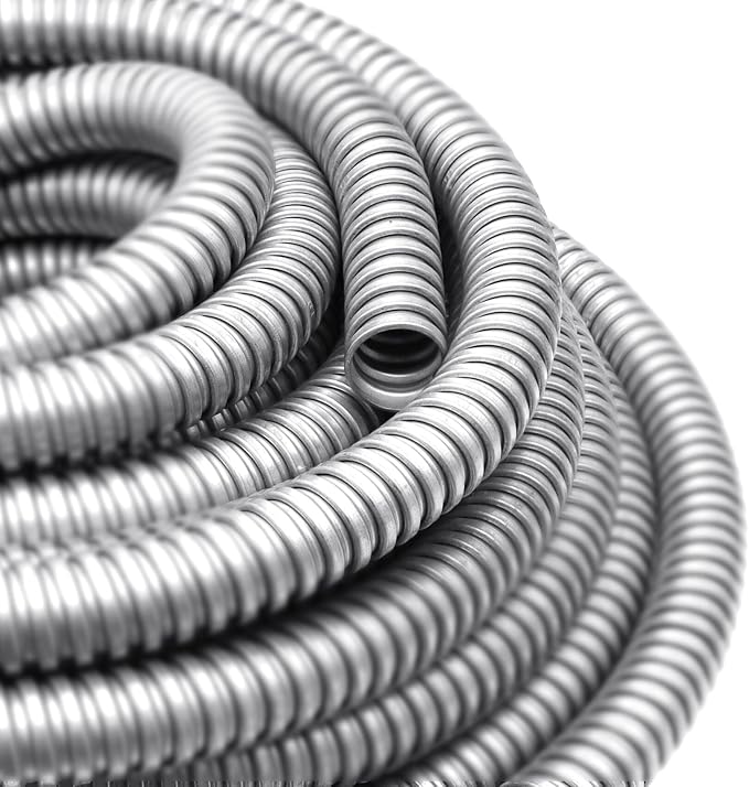 1/2 Inch Flexible Reduced Wall Electrical Conduit, 25 Ft Iron Galvanized Cable - Image 6