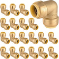 20PC HeSun 1/2" x 1/2" Push-fit 90 Degree Elbow | Brass Push-to-Connect by HeSun