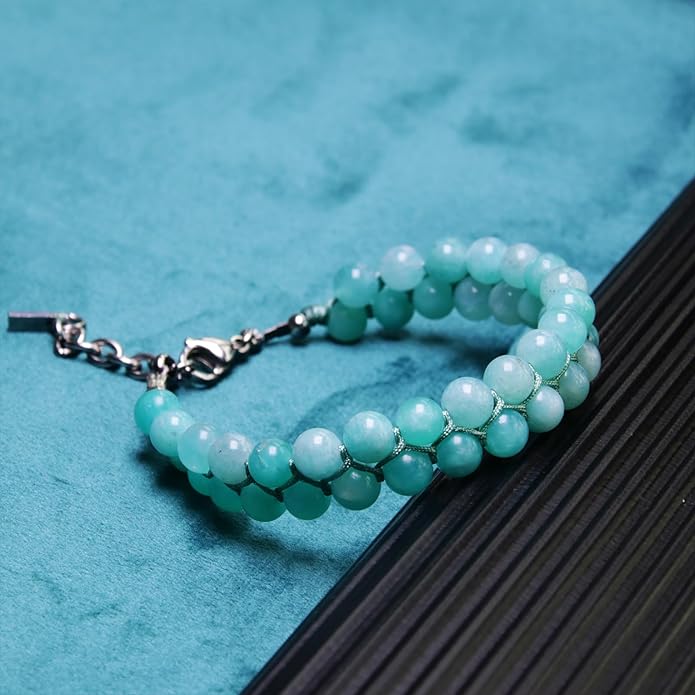 HASKARE Real Crystal Bracelet Women Valentine Day Gift for Her, Real Malachite Handmade Bracelets Gift for Mom from Daughter, Premium Gemstone Protection Gift for Women Healing Anxiety Relief