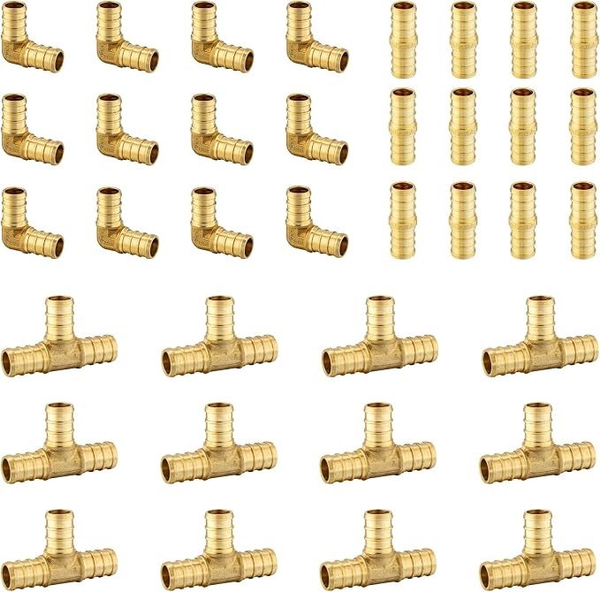 36 Pack Foskan 3/4 Inch PEX Barb Crimp Fittings Set | 12 Pieces Each:Elbow by Unknown