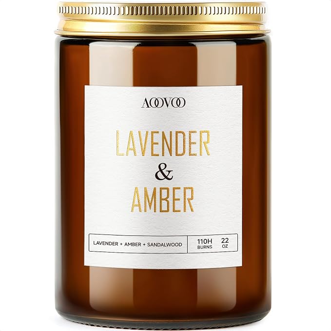 AOOVOO Lavender Amber Candles - 22 oz Scented Candles by AOOVOO