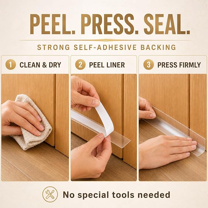 Ruxacty Weather Stripping Tape, Weather Stripping Door Seal, Blocks Cold Drafts - Image 5