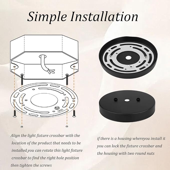 2Pcs Universal Light Fixture Mounting Bracket Kit, 4” Steel Crossbar - Image 6