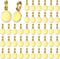 100 pcs Gold Bails for Jewelry Making, Zinc Alloy on Flat Pad Bail Pendant Connectors Round Hanger Glue on Pendant Bails for Pendants Craft DIY Jewelry Making Accessories