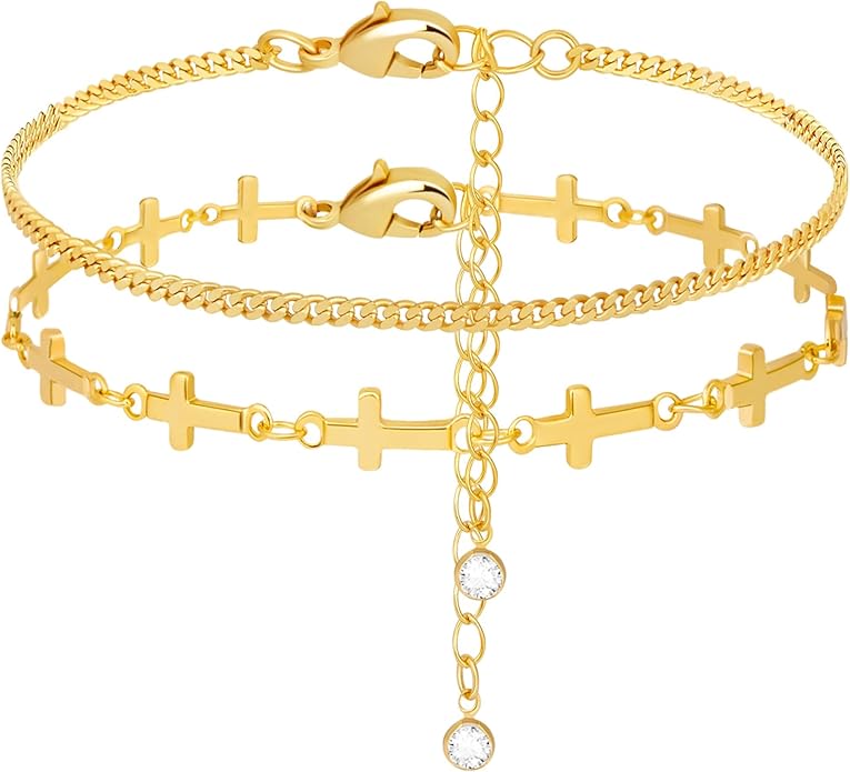 Gold Bracelets Set for Women Stack, Dainty Thick Bracelets Stack for Women Trendy, Simple Thin Gold Plated Cuff Stackable Bracelets With Beaded Cuban Paperclip Snake Rope Bangle Hand Chain Jewelry Gifts for Women Non Tainish
