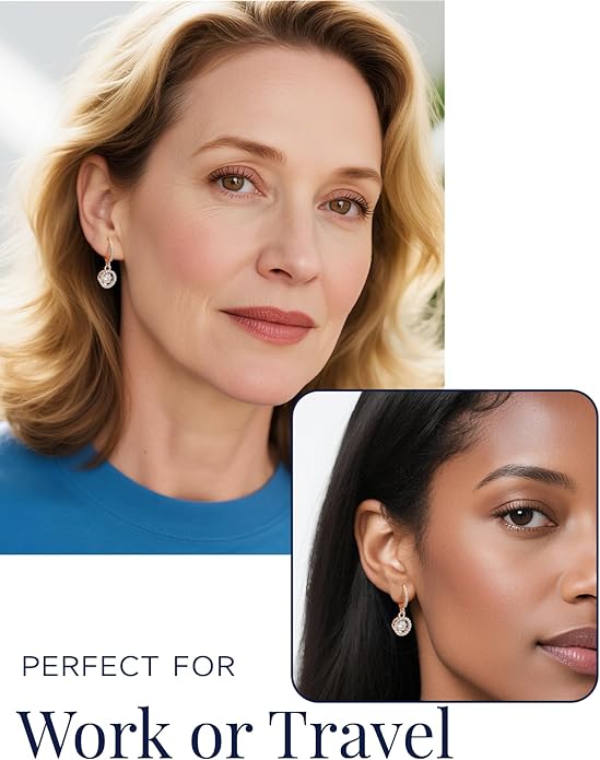 MomentWish Dangle Earrings for Women-925 Sterling Silver Moissanite Earring, Women's Gift for Valentine Birthday, D Color VVS1 Dancing Moissanite Hoops