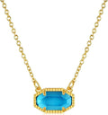 Birthstone Necklace for Women 14K Gold Plated Dainty Pendant Teen Trendy Stuff Jewelry Gift Chain 17+3 Inch