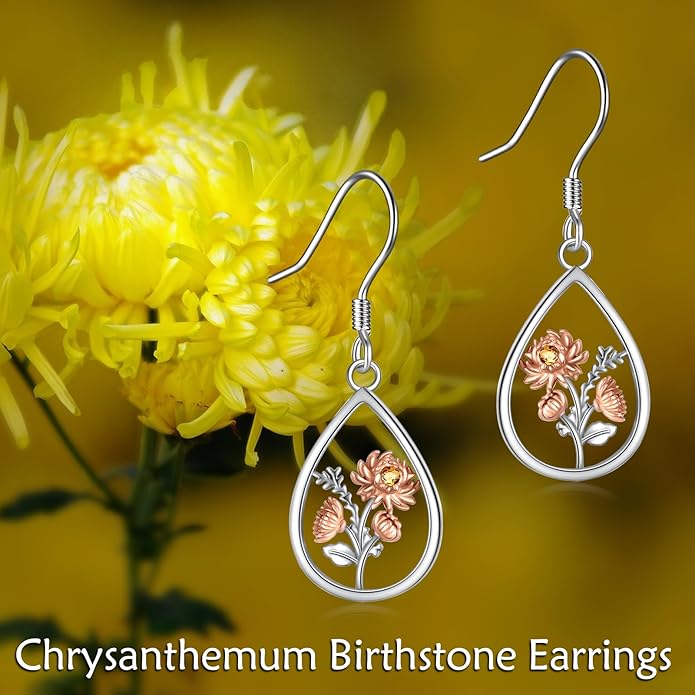 VONALA Flower Earrings for Women 925 Sterling Silver Rose/Lotus/Scottish Thistle/Tulip/Lilac/Mushroom/Pineapple Dangle Drop Earrings Flower Jewelry Gifts for Women Girls Birthday Gifts
