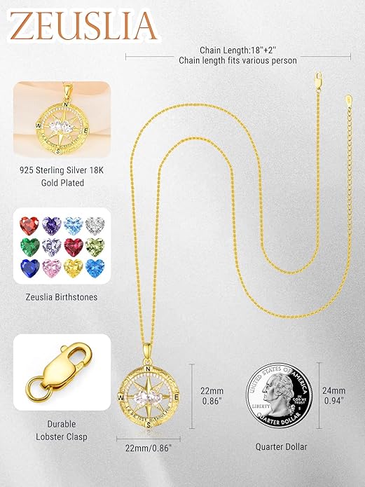 Valentine's Day Gifts for Wife 925 Sterling Silver Double Birthstone Pendant Necklaces I Love You for Always and Forever Necklace Anniversary Birthday Gifts for Wife Girlfriend Mom Her