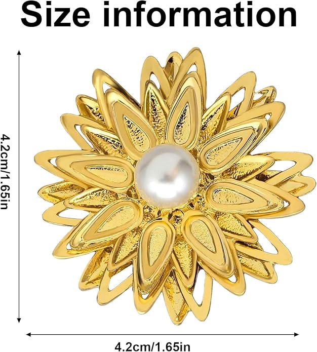 Wanheart Sunflower Brooch Pin Rhinestone Crystal Flower Jewelry Vintage Elegant Brooch for Women Dress Hat Bag Accessories