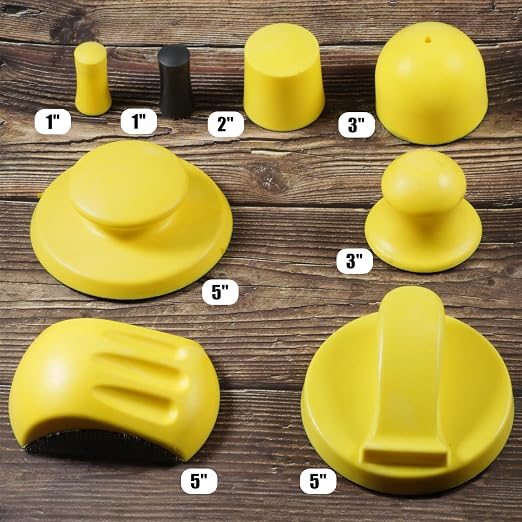 SPEEDWOX 4 Pack 5" Hand Sanding Blocks Round and Mouse-Shaped Hook and Loop - Image 7