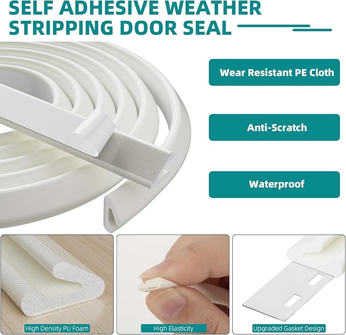 2Pcs×26 Ft V Shape Weather Stripping Door Seal - Image 6