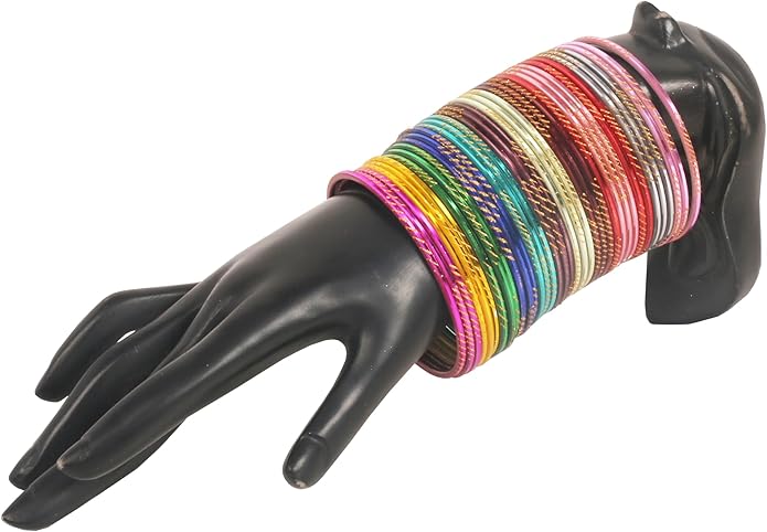 Touchstone indian bangles bracelets for women colorful churiyan set return gifts jewelry chudiya bulk pack bollywood metal bangle sets 12 textured vintage colors. Set of 144