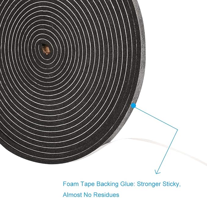 3 Rolls Weather Stripping, 1/4 Inch Wide X 1/8 Inch Thick Foam Seal Tape High - Image 4