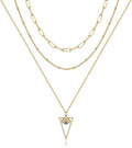 Turandoss Dainty Layered Choker Necklace, Handmade Y Pendant Necklace Multilayer Bar Disc Necklace Adjustable Layering Choker Necklaces for Women