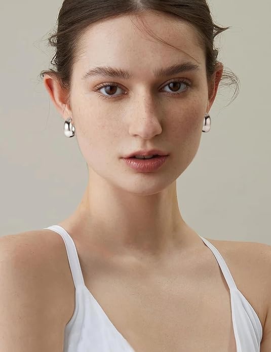 YADOCA 9 Pairs Gold Clip on Earrings for Women 14K Gold Plated Waterdrop Chunky Clip on Hoop Earrings No Piercing Fake Earrings Set